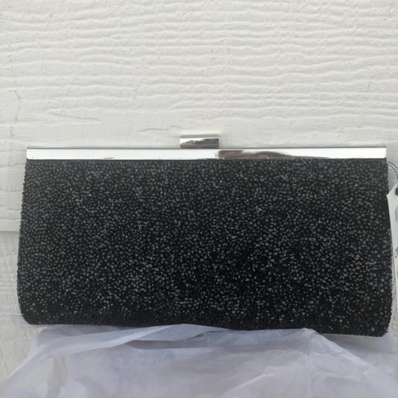 INC International Concepts Black Sparkle Clutch NWT